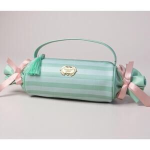 Bath & Body Works Candy Striped Zipper Cosmetic Bag Travel Purse Sweetest Song